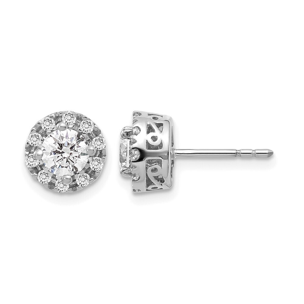 14k White Gold Diamond Semi-Mount Stud Earrings